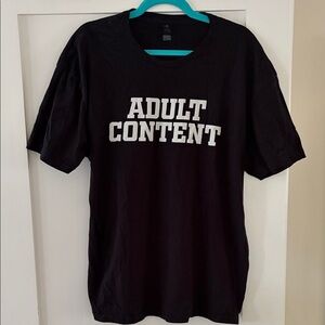 Pedro Pascal’s “Adult Content” Black Graphic Tee - 100% Cotton